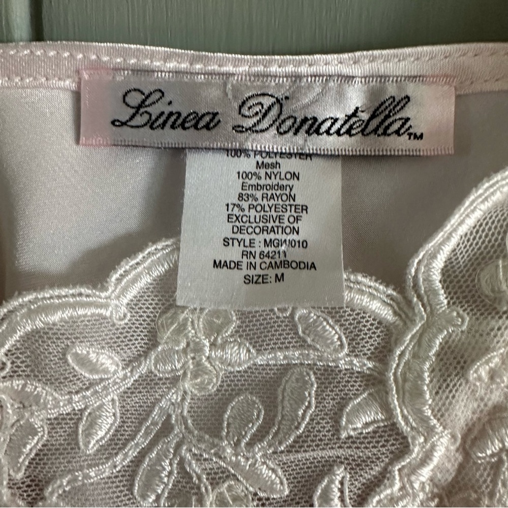 Elegant Lace Trim Satin Slip Nightgown - Pink - Picture 3 of 4